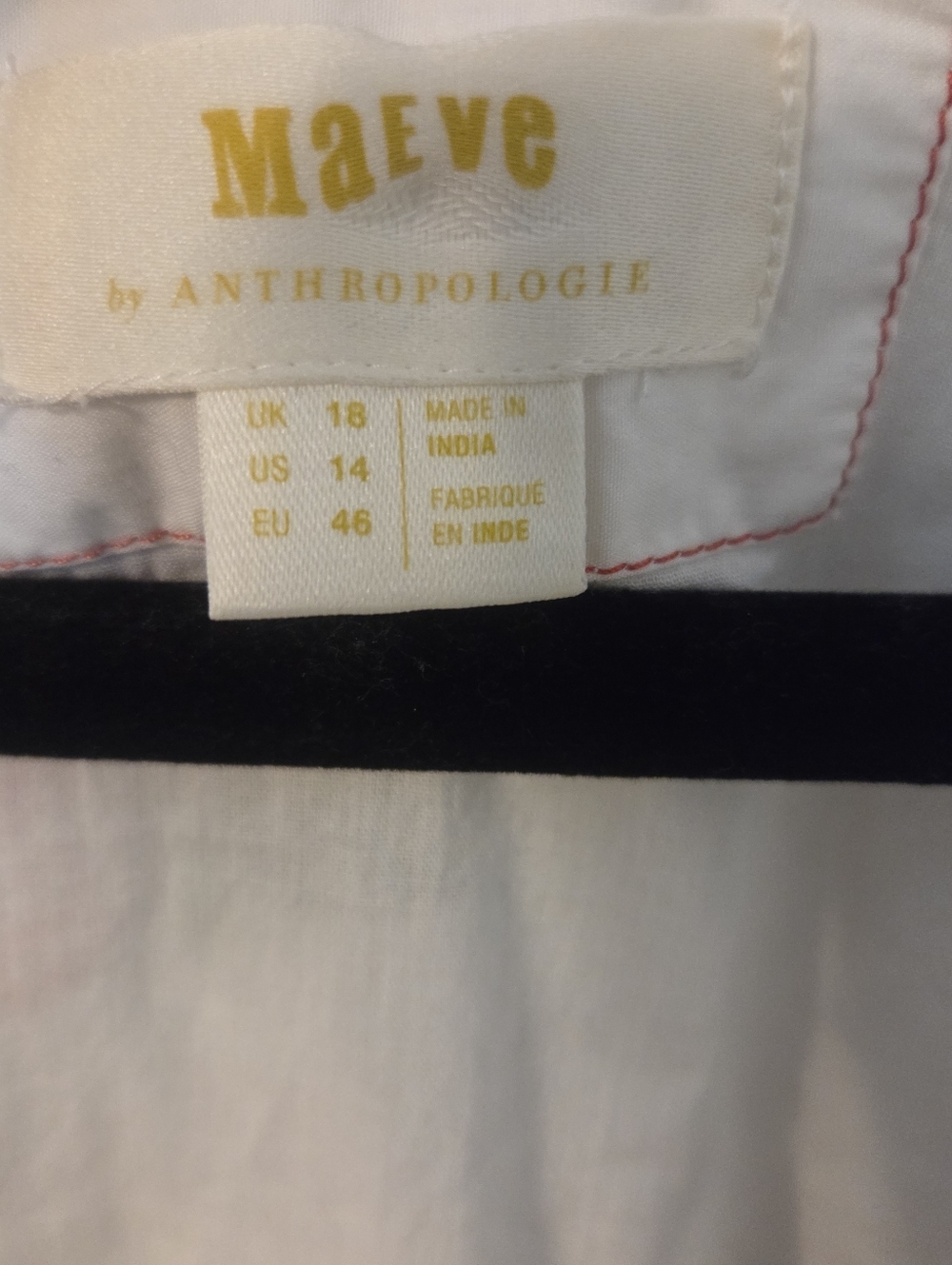 Maeve by Anthropologie Womens Boho White Petal-Embroidered Poplin Blouse Sz 14 - Picture 8 of 9